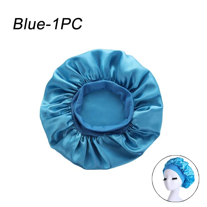 New Women's Satin Solid Wade-brimmed Hat