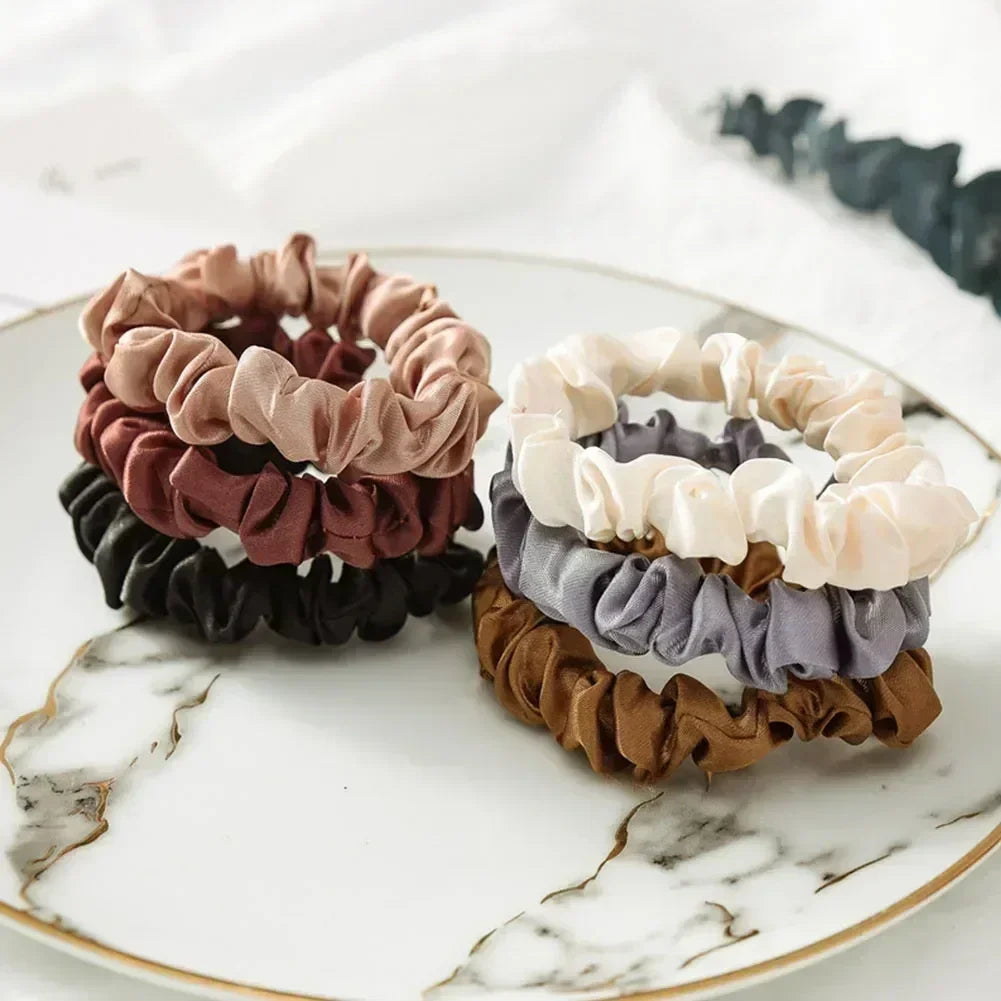 Satin Hair Scrunchies for Women – Soft Elastic Hair Bands