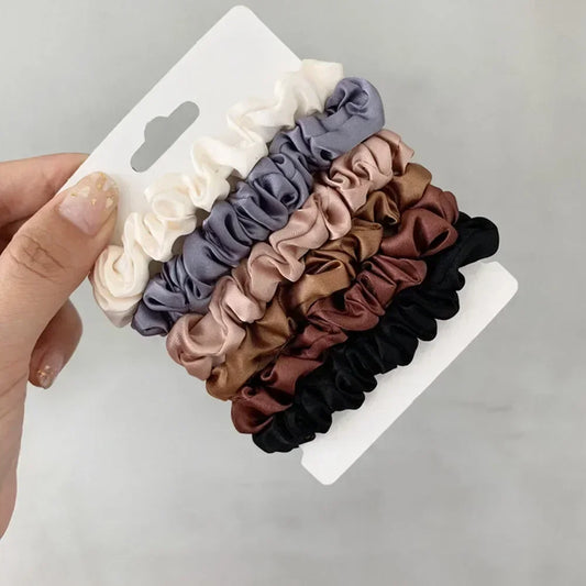 Satin Hair Scrunchies for Women – Soft Elastic Hair Bands