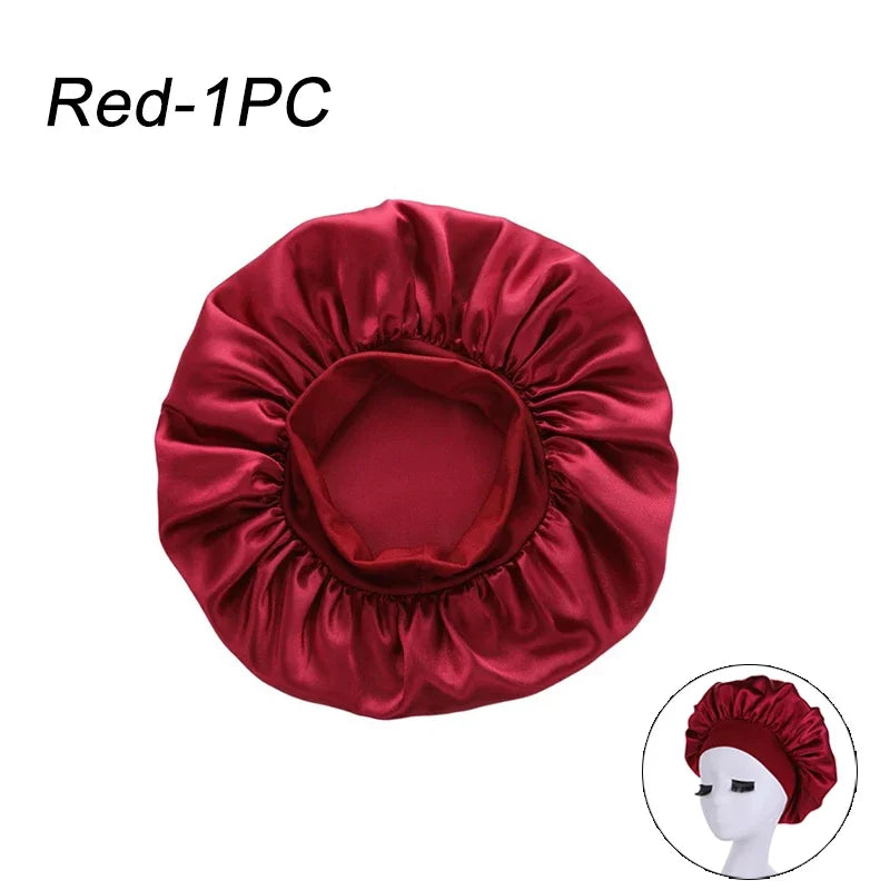 New Women's Satin Solid Wade-brimmed Hat