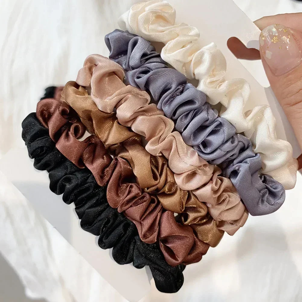 Satin Hair Scrunchies for Women – Soft Elastic Hair Bands