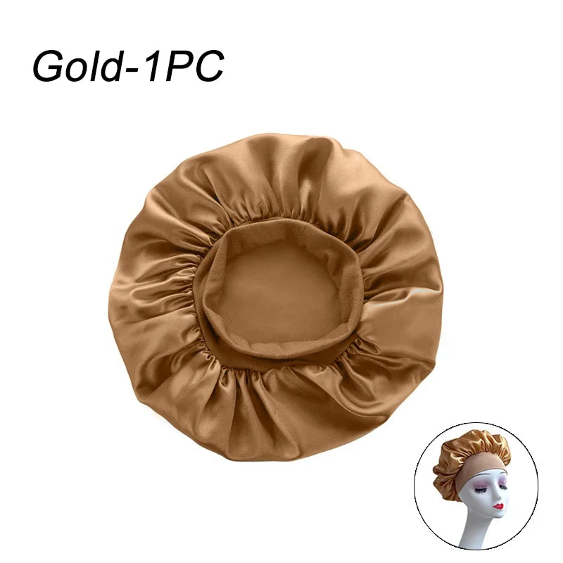 New Women's Satin Solid Wade-brimmed Hat