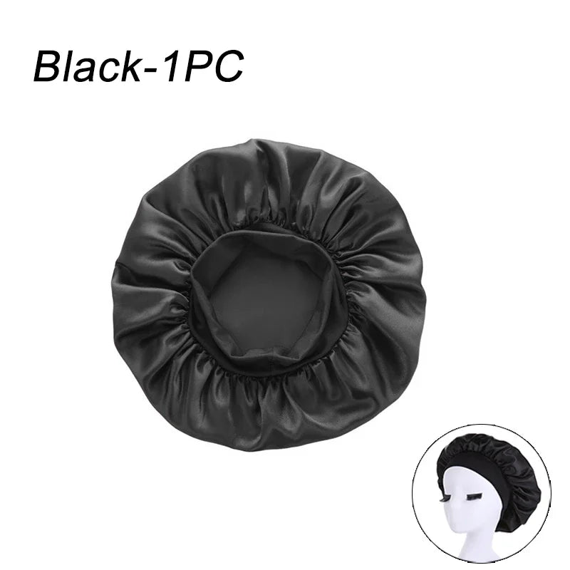 New Women's Satin Solid Wade-brimmed Hat