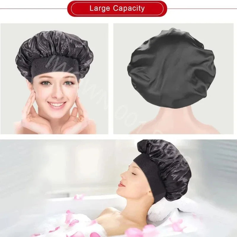 New Women's Satin Solid Wade-brimmed Hat