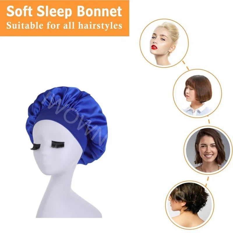 New Women's Satin Solid Wade-brimmed Hat