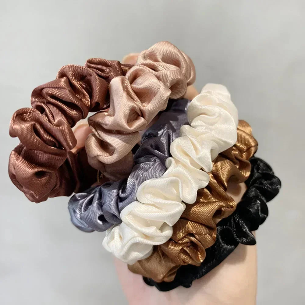 Satin Hair Scrunchies for Women – Soft Elastic Hair Bands