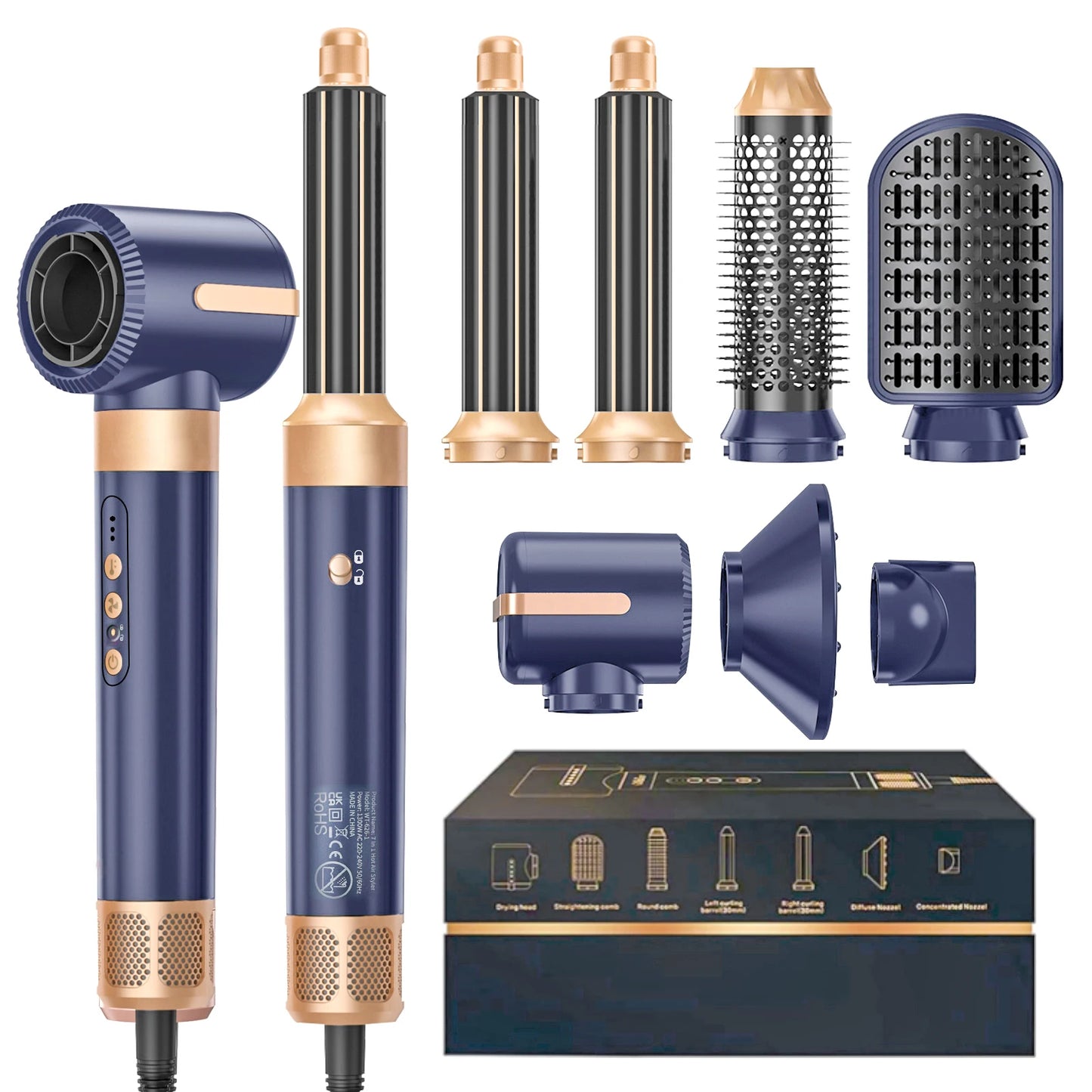 7-in-1 Hair Dryer Brush & Styler |  Multi-Functional Hot Air Styler