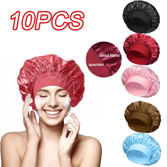 New Women's Satin Solid Wade-brimmed Hat